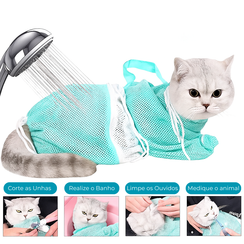 Bolsa de Banho e Higienização para Gatos - Praince 